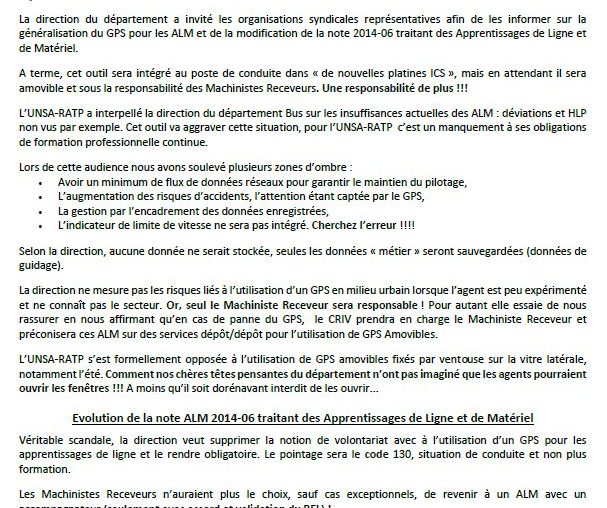 GPS = FIN DES APPRENTISSAGES DE LIGNE POUR DES GUIDAGES SUR LIGNE